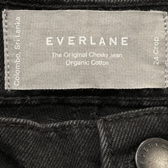 Everlane The Original Cheeky Jean High Rise Tumbled Black Women 24 Crop NWT - Picture 5 of 13